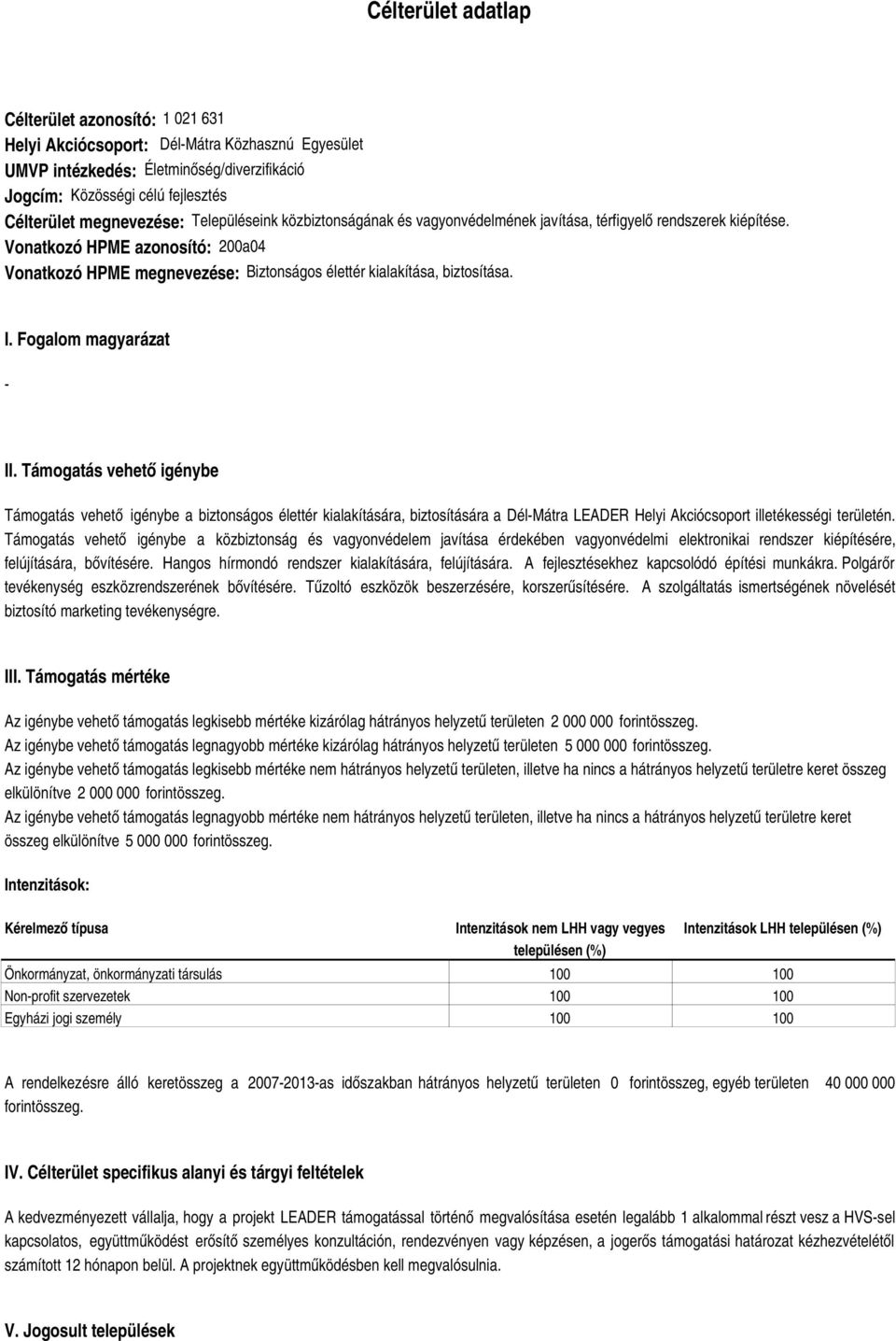 Vonatkozó HPME azonosító: 200a04 Vonatkozó HPME megnevezése: Biztonságos élettér kialakítása, biztosítása. I. Fogalom magyarázat - II.