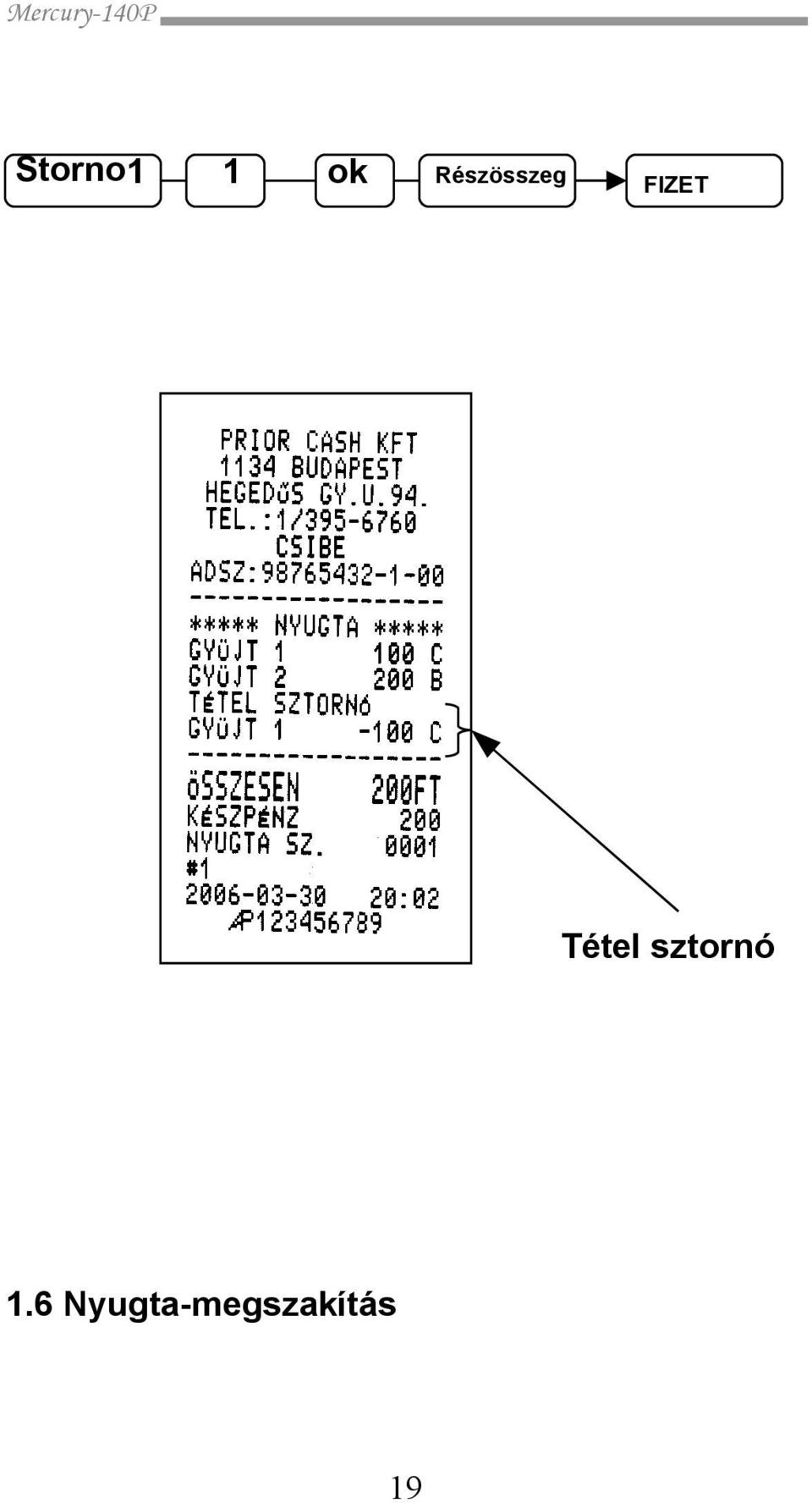 Tétel sztornó 1.