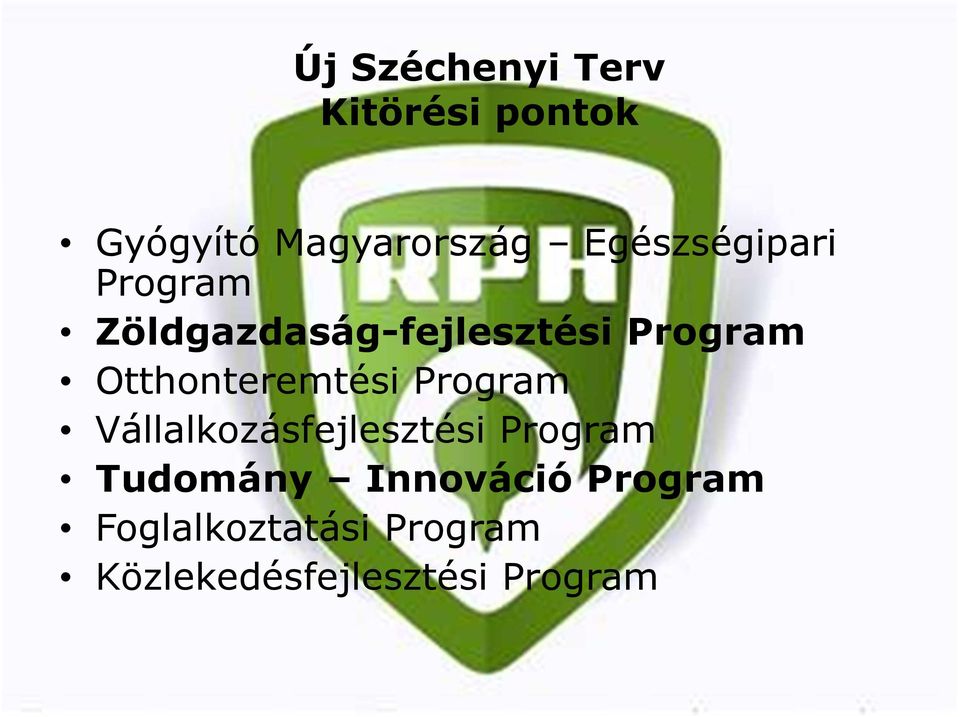 Otthonteremtési Program Vállalkozásfejlesztési Program