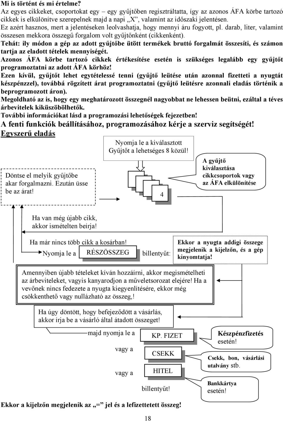 Ez azért hasznos, mert a jelentéseken leolvashatja, hogy mennyi áru fogyott, pl. darab, liter, valamint összesen mekkora összegű forgalom volt gyűjtőnként (cikkenként).