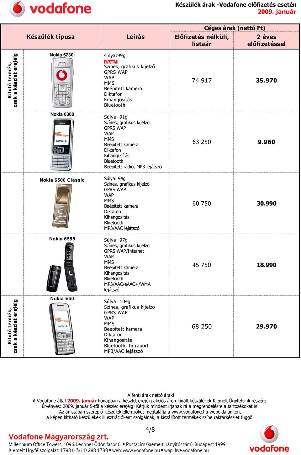 990 Nokia 6555 Súlya: 97g GPRS /Internet MP3/AAC/eAAC+/WMA lejátszó 45 750 18.