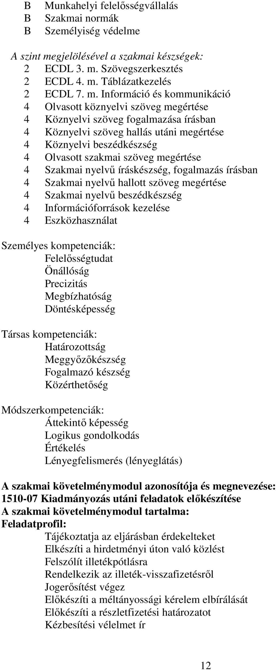 Szövegszerkesztés 2 ECDL 4. m.