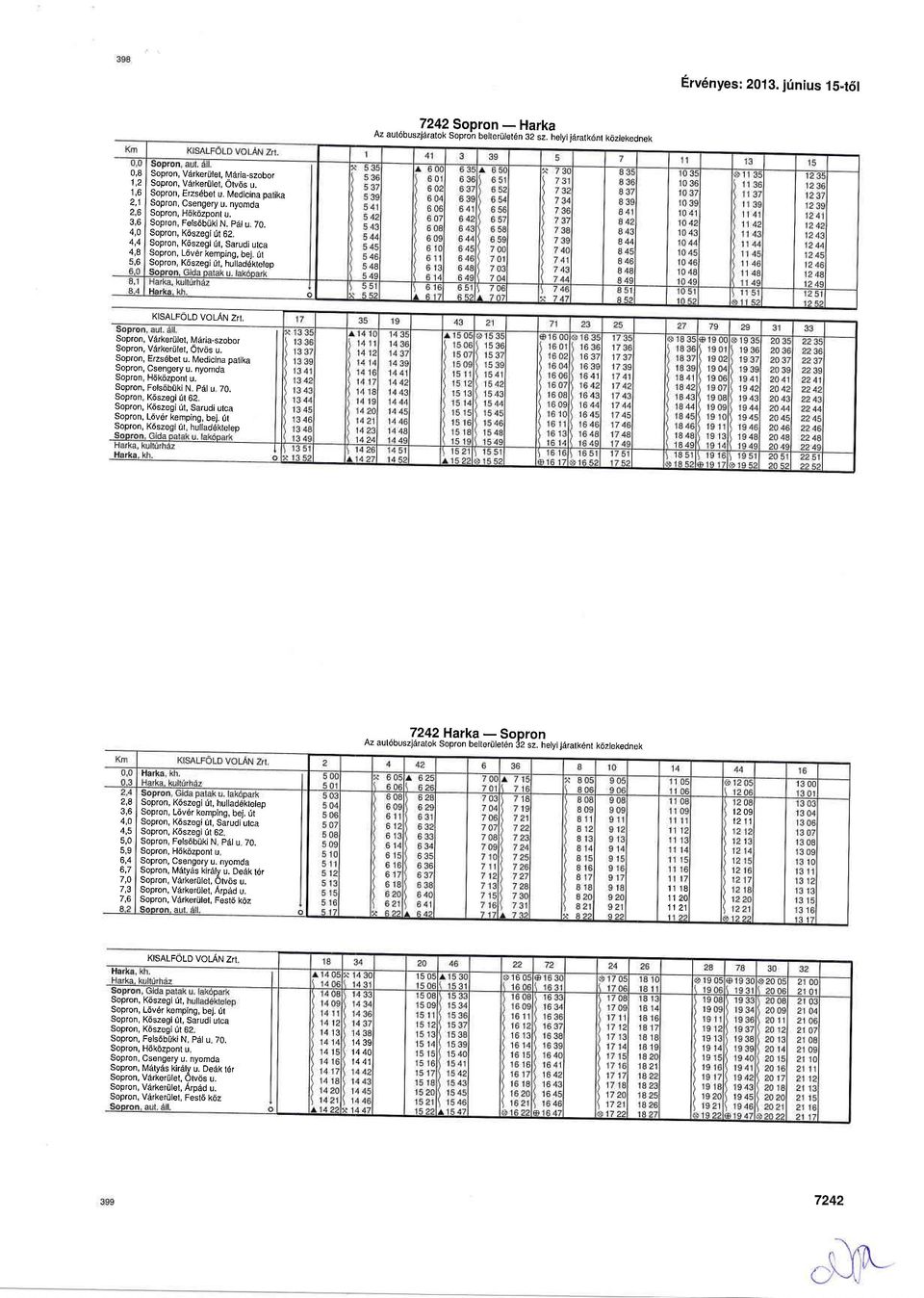 l\,4edicina Datika Sopron, Csengery u, nyomda Sopron, H6kdzpont u. Sopron, Fels6brjki N. pal u 70. Sopron, K6szegi Ut 62 Sopron, K6szegi [], Sarudi utca Sopron, L6v6r kemping, bej.