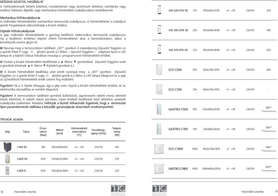 Digitális hőfokszabályozás A gép működési hőmérsékletét a gyárilag beállított elektronikus termosztát szabályozza.