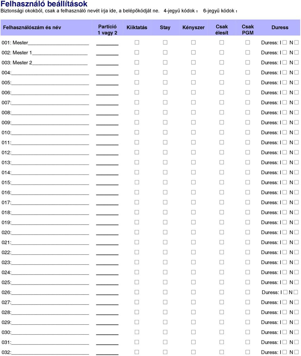 004: Duress: I N 005: Duress: I N 006: Duress: I N 007: Duress: I N 008: Duress: I N 009: Duress: I N 010: Duress: I N 011: Duress: I N 012: Duress: I N 013: Duress: I N 014: Duress: I N 015: