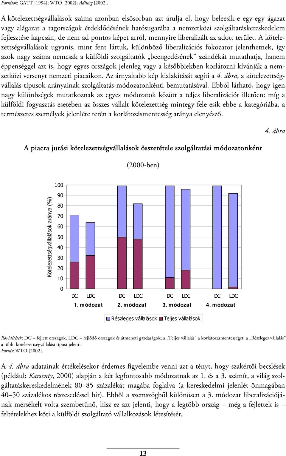 fejlesztése kapcsán, de nem ad pontos képet arról, mennyire liberalizált az adott terület.