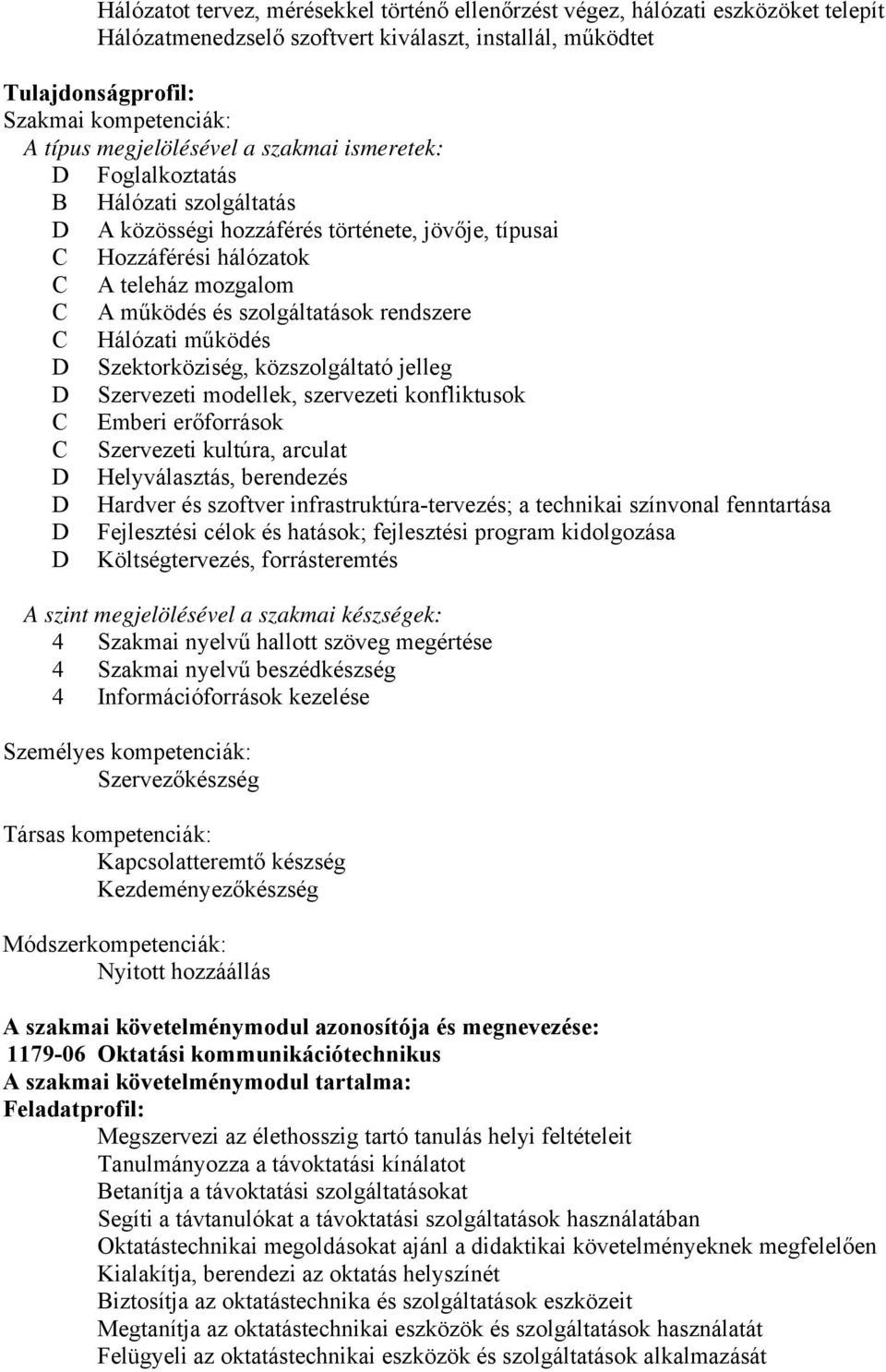 szolgáltatások rendszere C Hálózati működés D Szektorköziség, közszolgáltató jelleg D Szervezeti modellek, szervezeti konfliktusok C Emberi erőforrások C Szervezeti kultúra, arculat D Helyválasztás,