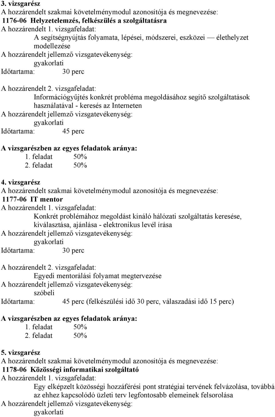 vizsgafeladat: Információgyűjtés konkrét probléma megoldásához segítő szolgáltatások használatával - keresés az Interneten gyakorlati Időtartama: 45 perc A vizsgarészben az egyes feladatok aránya: 1.