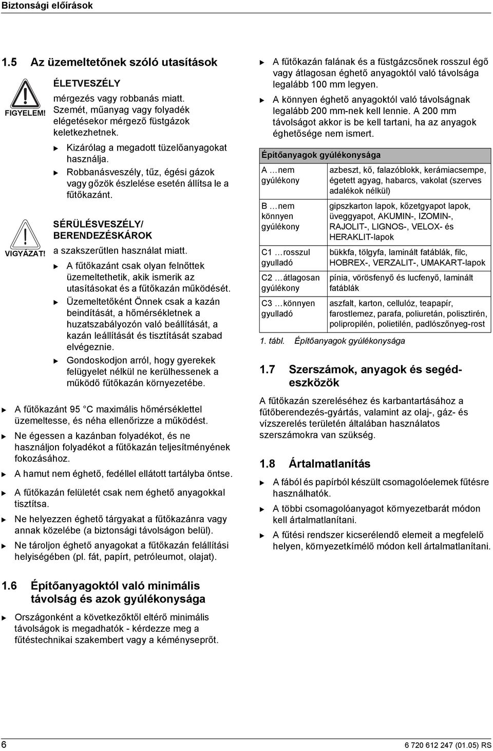 SÉRÜLÉSVESZÉLY/ ERENDEZÉSKÁROK a szakszerűtlen használat miatt. = A fűtőkazánt csak olyan felnőttek üzemeltethetik, akik ismerik az utasításokat és a fűtőkazán működését.