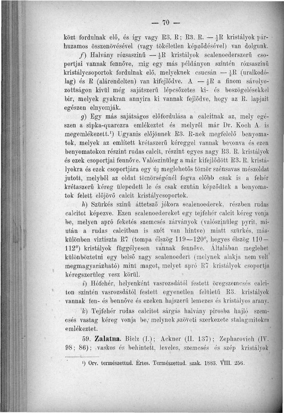 lag) és E (alárendelten) van kifejlődve. A E a finom sávolyozottságon kivtil még sajátszerű lépcsőzetes ki- ós beszögelésekkel bir, melyek gyakran annyira ki vannak fejlődve, hogy az E.