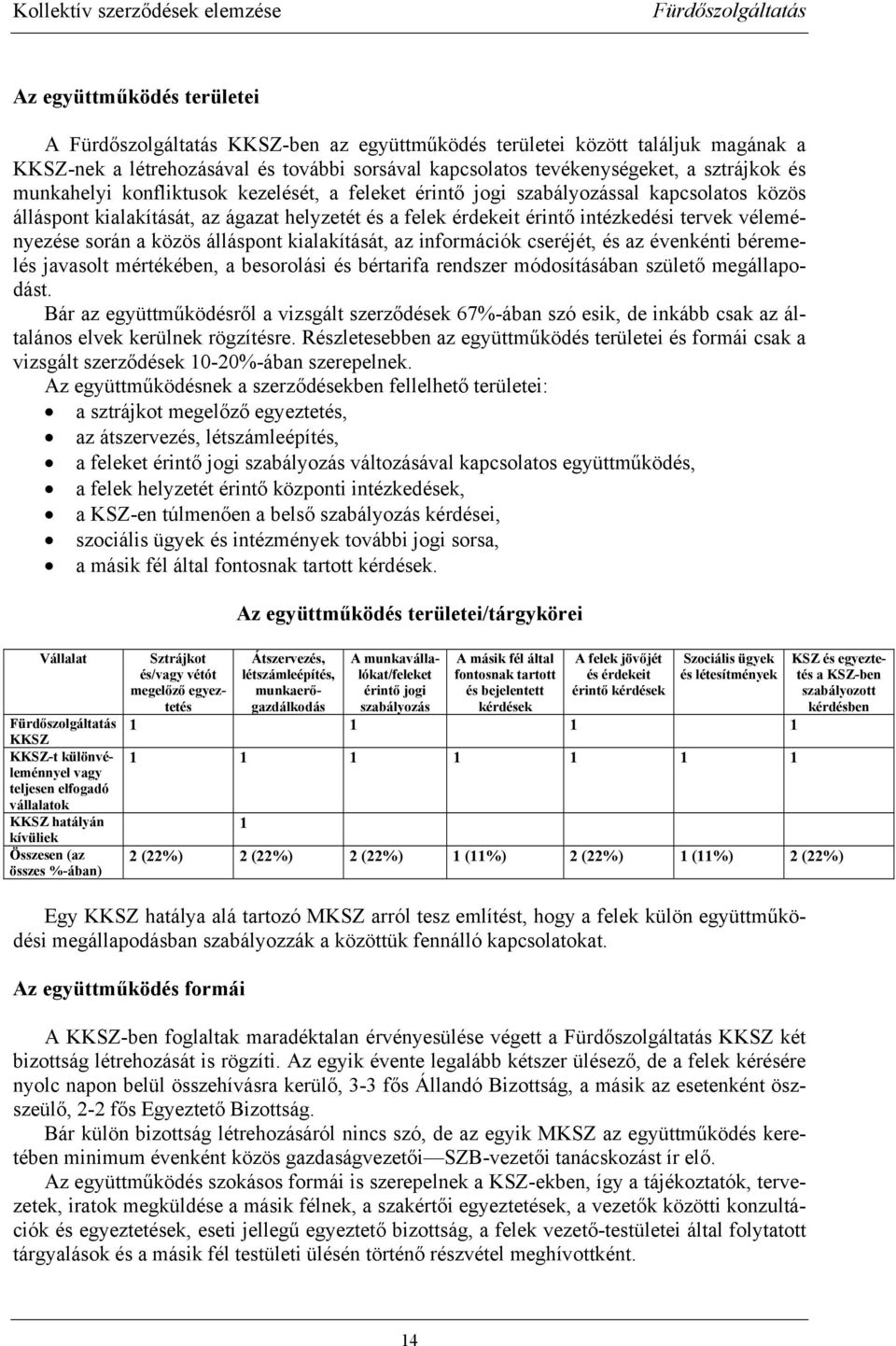 álláspont kialakítását, az információk cseréjét, és az évenkénti béremelés javasolt mértékében, a besorolási és bértarifa rendszer módosításában születő megállapodást.