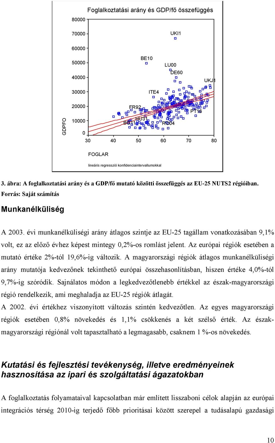évi munkanélküliségi arány átlagos szintje az EU-25 tagállam vonatkozásában 9,1% volt, ez az előző évhez képest mintegy 0,2%-os romlást jelent.