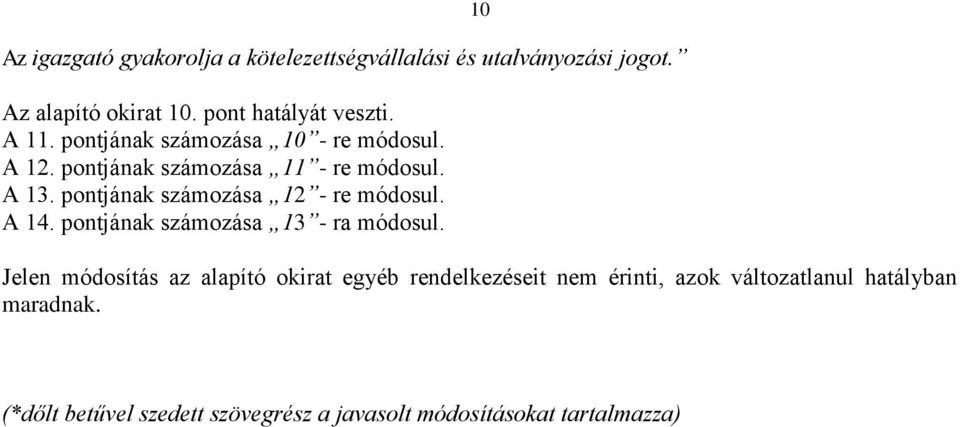 pontjának számozása 12 - re módosul. A 14. pontjának számozása 13 - ra módosul.