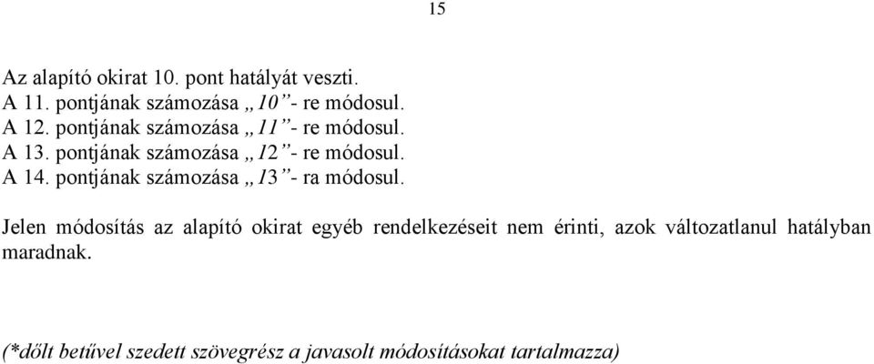 pontjának számozása 13 - ra módosul.