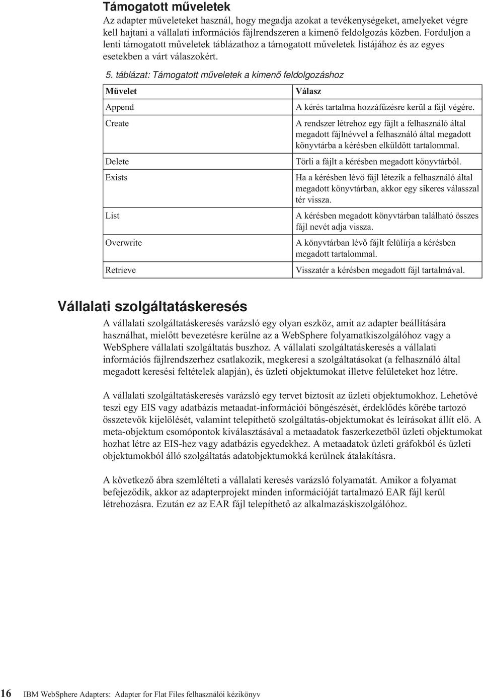 táblázat: Támogatott műveletek a kimenő feldolgozáshoz Művelet Válasz Append A kérés tartalma hozzáfűzésre kerül a fájl végére.
