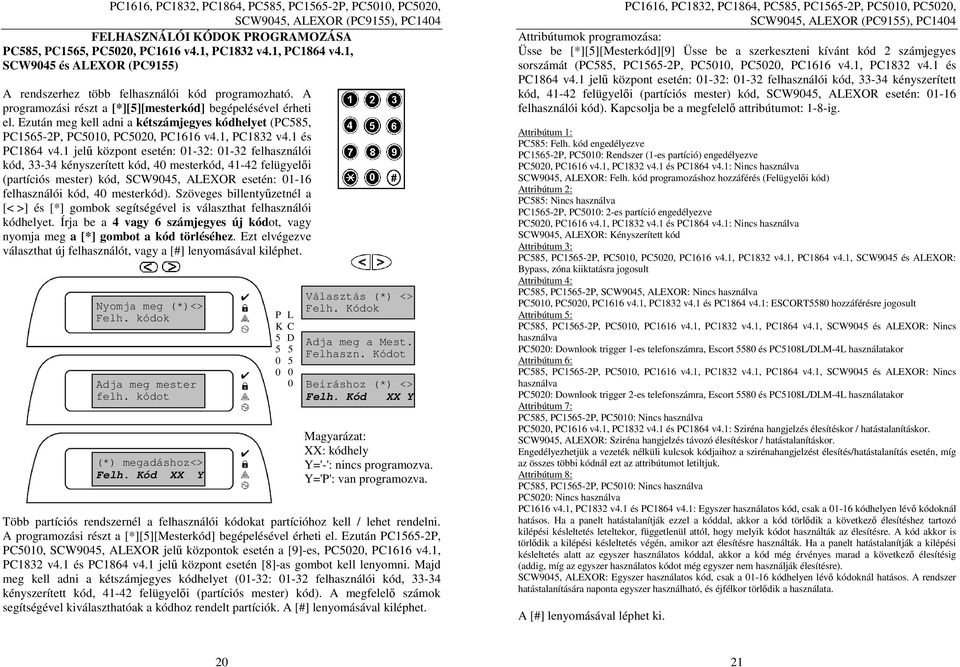 Ezután meg kell adni a kétszámjegyes kódhelyet (PC8, PC16-2P, PC1, PC2, PC1616 v4.1, PC1832 v4.1 és PC1864 v4.