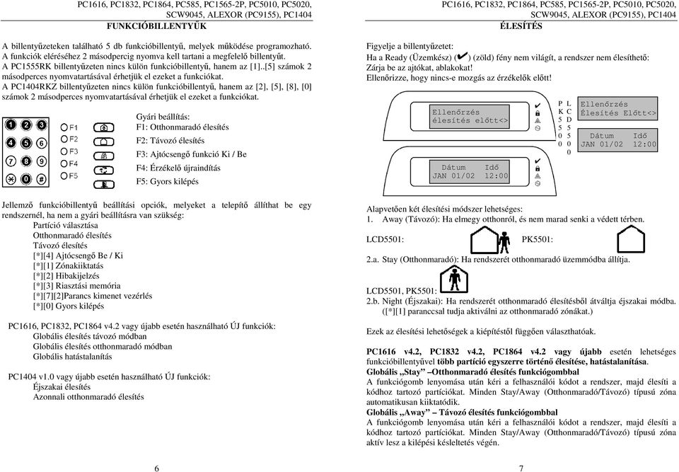 .[] számok 2 másodperces nyomvatartásával érhetjük el ezeket a funkciókat.