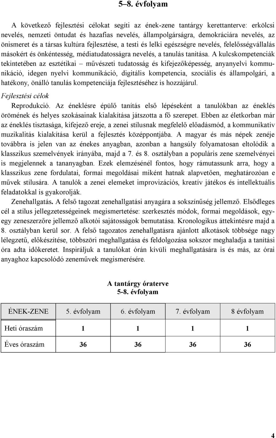 A kulcskompetenciák tekintetében az esztétikai művészeti tudatosság és kifejezőképesség, anyanyelvi kommunikáció, idegen nyelvi kommunikáció, digitális kompetencia, szociális és állampolgári, a