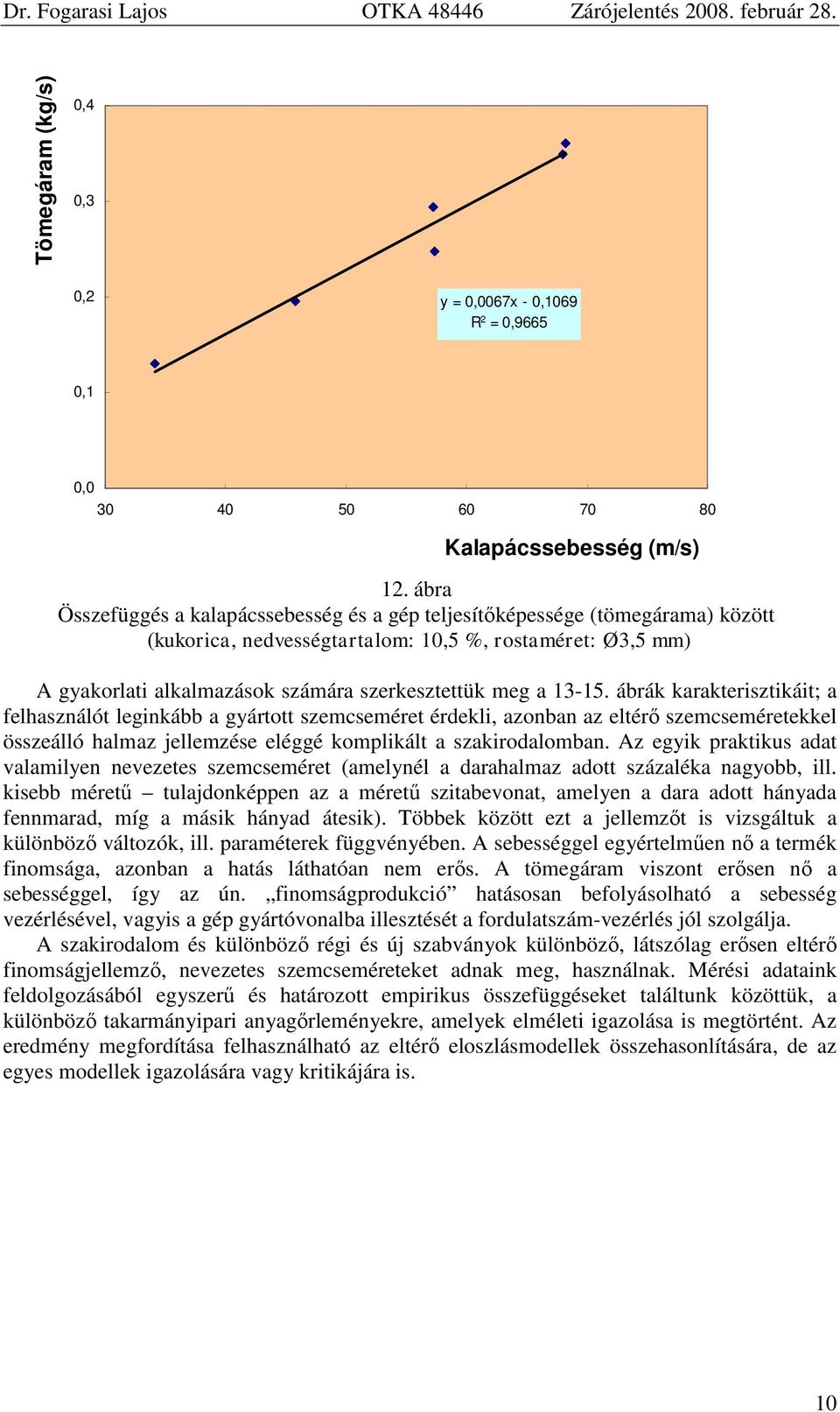 13-15. ábrák karakterisztikáit; a felhasználót leginkább a gyártott szemcseméret érdekli, azonban az eltérő szemcseméretekkel összeálló halmaz jellemzése eléggé komplikált a szakirodalomban.