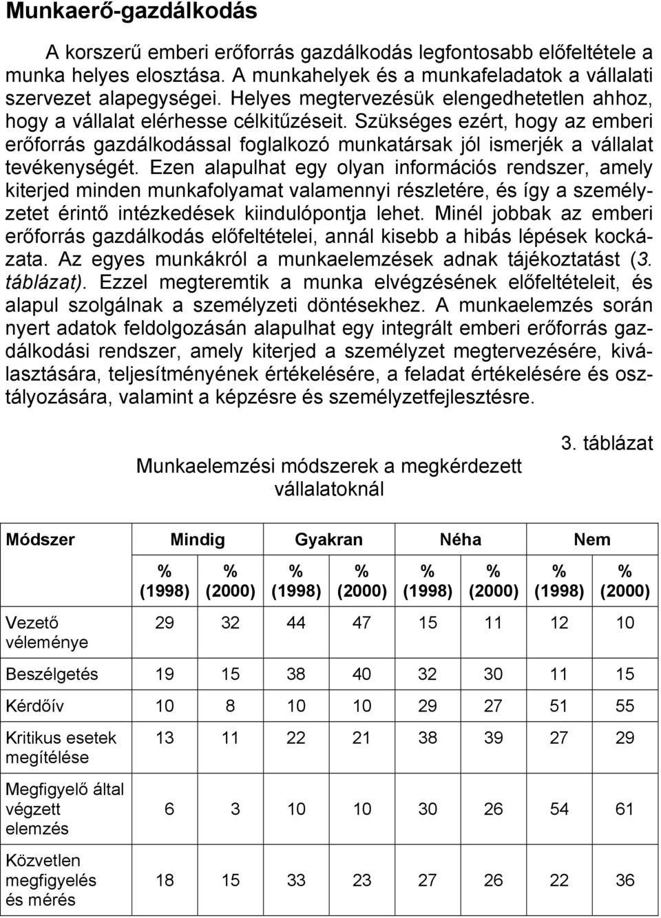 Szükséges ezért, hogy az emberi erőforrás gazdálkodással foglalkozó munkatársak jól ismerjék a vállalat tevékenységét.