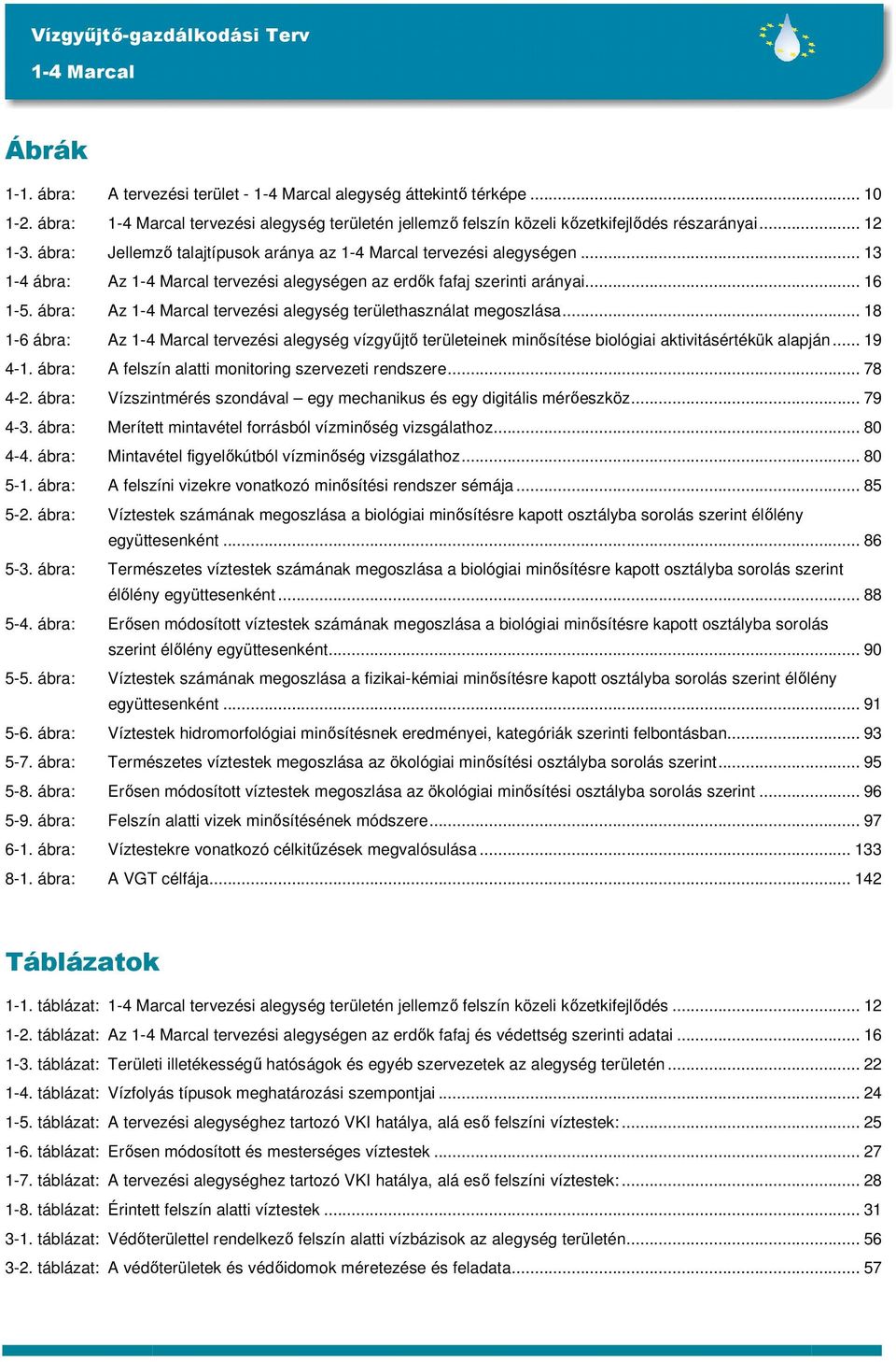 .. 18 1-6 ábra: Az tervezési alegység vízgyőjtı területeinek minısítése biológiai aktivitásértékük alapján... 19 4-1. ábra: A felszín alatti monitoring szervezeti rendszere... 78 4-2.