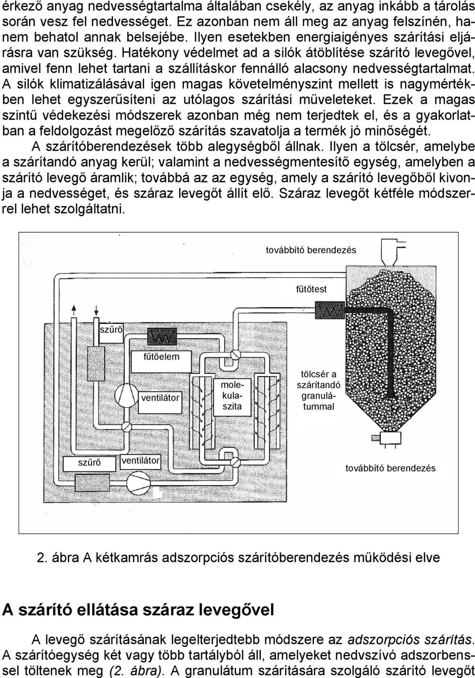 Hatékony védelmet ad a silók átöblítése szárító levegővel, amivel fenn lehet tartani a szállításkor fennálló alacsony nedvességtartalmat.