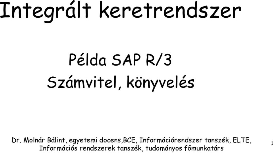 Példa SAP R/3