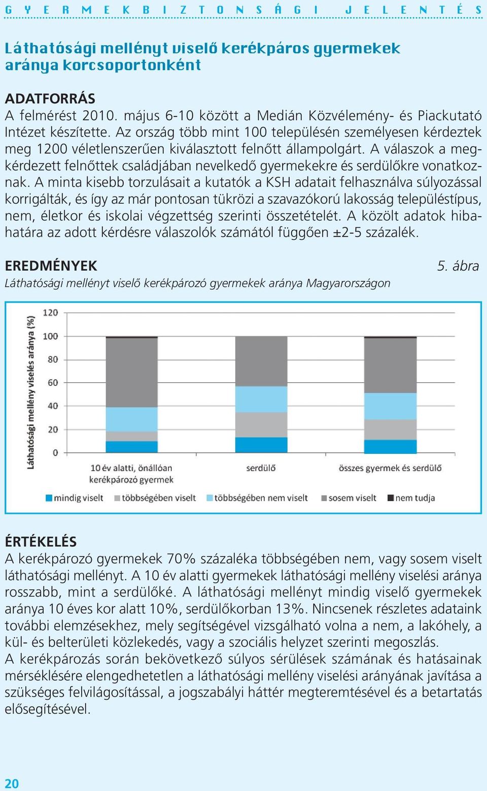 A válaszok a meg - kérdezett felnőttek családjában nevelkedő gyermekekre és serdülőkre vonatkoznak.