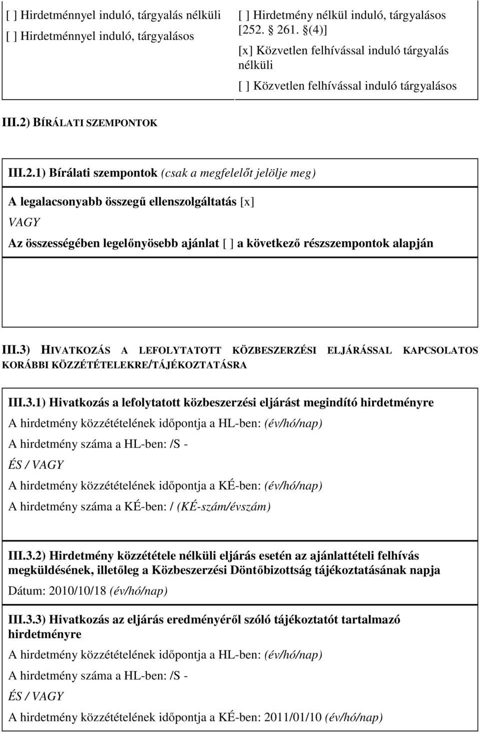 BÍRÁLATI SZEMPONTOK III.2.