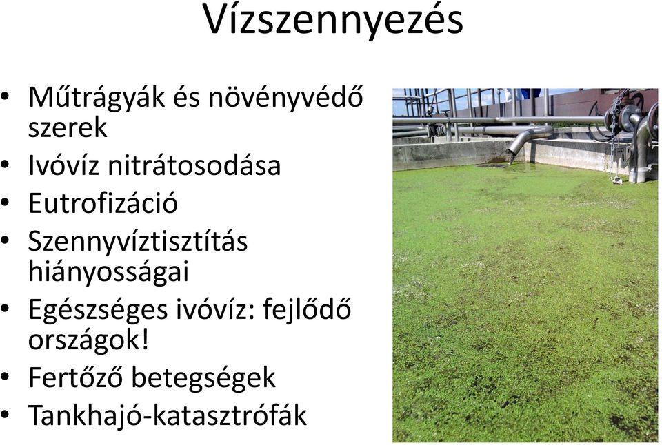 Szennyvíztisztítás hiányosságai Egészséges