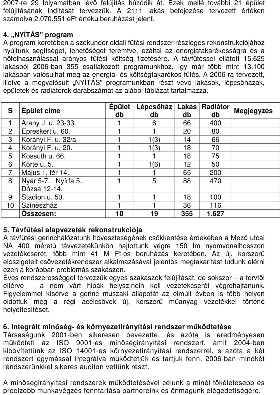 NYÍTÁS program A program keretében a szekunder oldali fűtési rendszer részleges rekonstrukciójához nyújtunk segítséget, lehetőséget teremtve, ezáltal az energiatakarékosságra és a hőfelhasználással