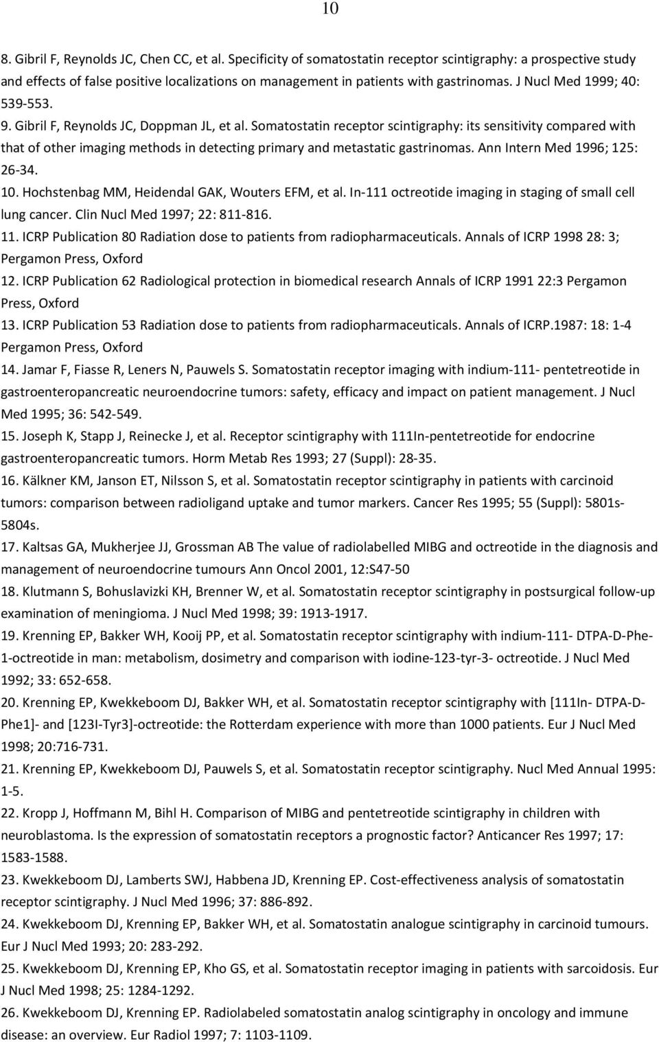 Gibril F, Reynolds JC, Doppman JL, et al. Somatostatin receptor scintigraphy: its sensitivity compared with that of other imaging methods in detecting primary and metastatic gastrinomas.