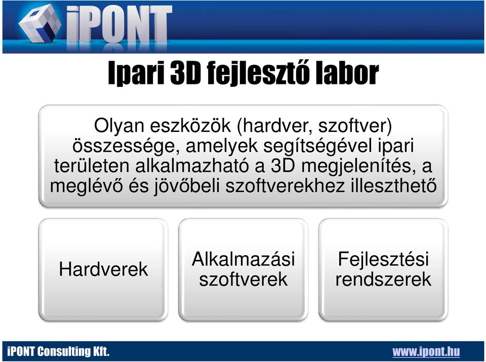 alkalmazható a 3D megjelenítés, a meglévő és jövőbeli