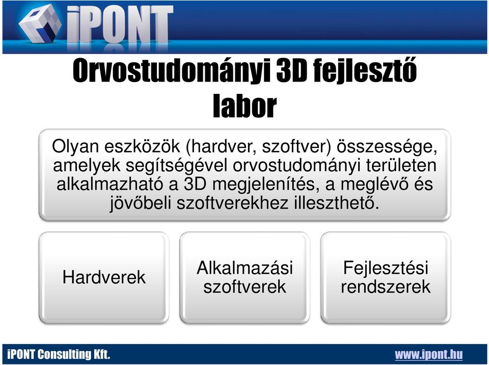 alkalmazható a 3D megjelenítés, a meglévő és jövőbeli szoftverekhez