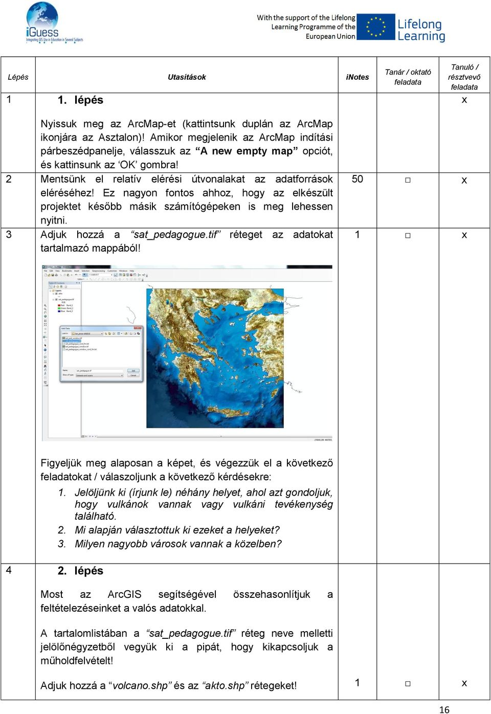 Ez nagyon fontos ahhoz, hogy az elkészült projektet később másik számítógépeken is meg lehessen nyitni. 3 Adjuk hozzá a sat_pedagogue.tif réteget az adatokat tartalmazó mappából!