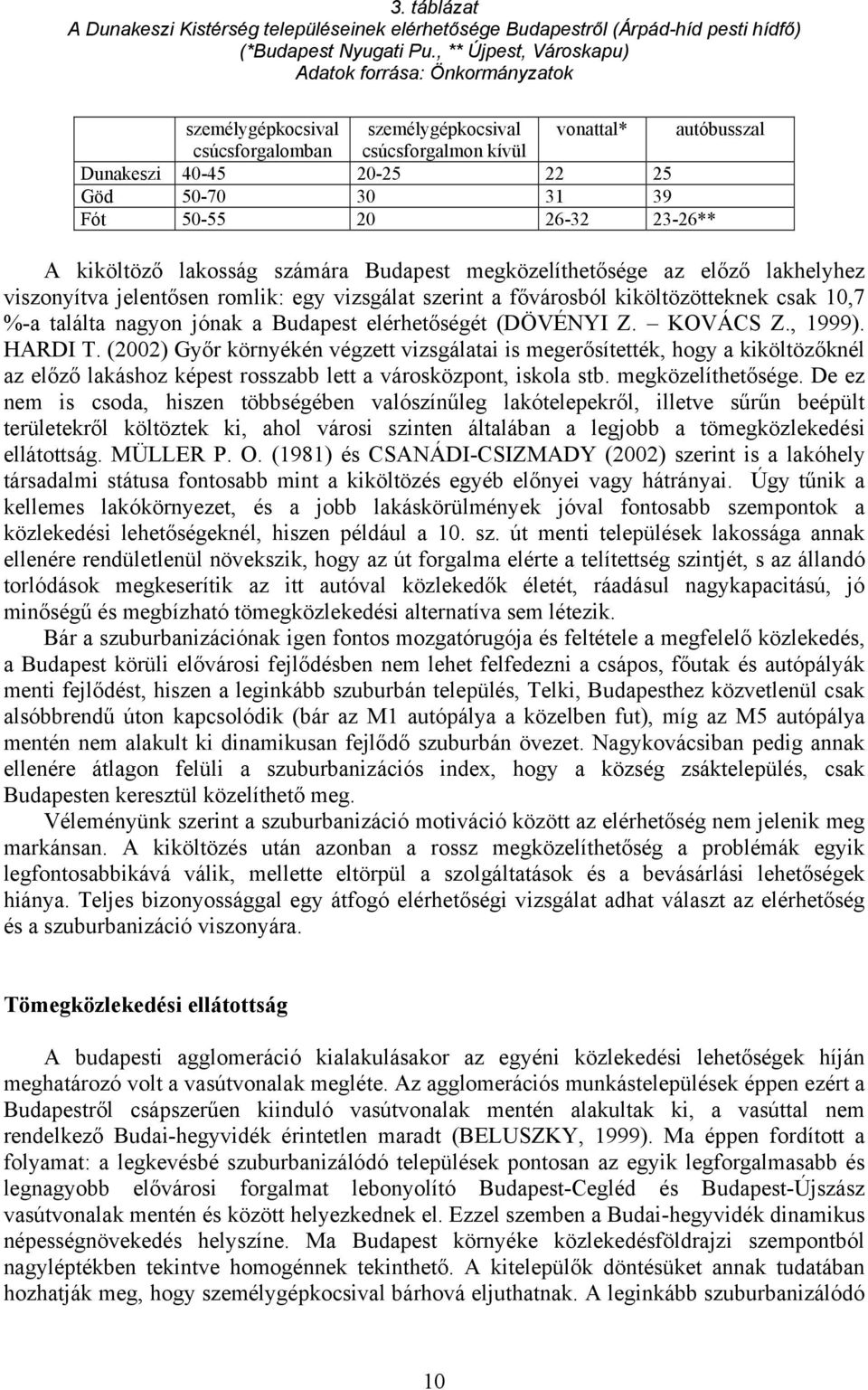 Fót 50-55 20 26-32 23-26** A kiköltöző lakosság számára Budapest megközelíthetősége az előző lakhelyhez viszonyítva jelentősen romlik: egy vizsgálat szerint a fővárosból kiköltözötteknek csak 10,7