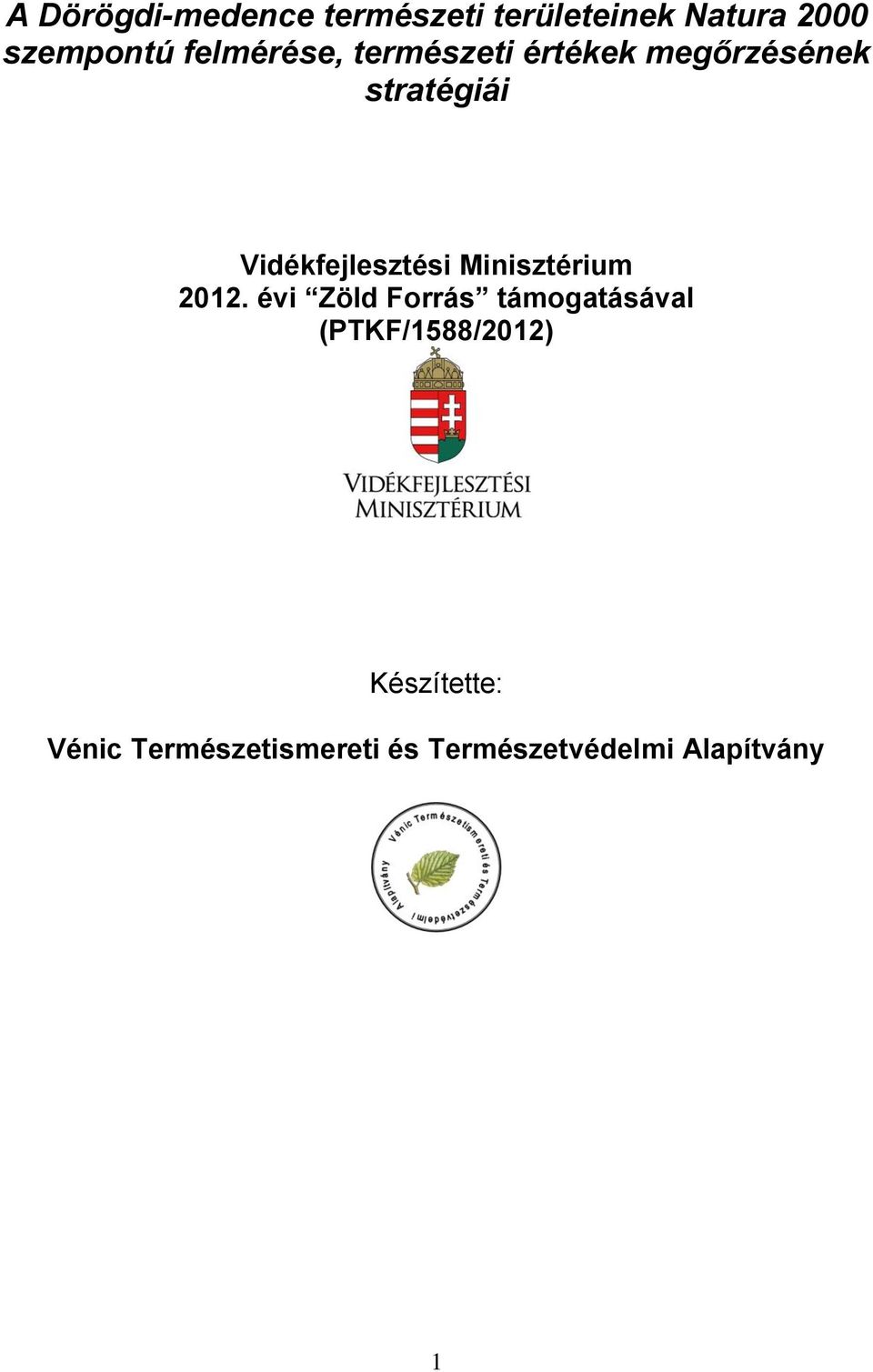 Vidékfejlesztési Minisztérium 2012.