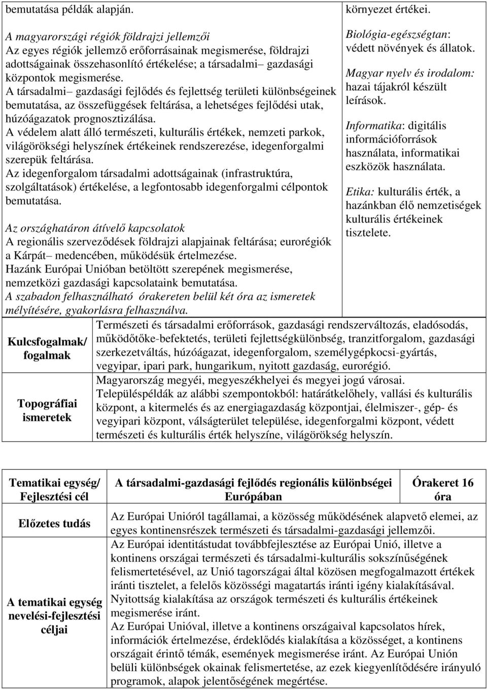 A társadalmi gazdasági fejlődés és fejlettség területi különbségeinek bemutatása, az összefüggések feltárása, a lehetséges fejlődési utak, húzóágazatok prognosztizálása.