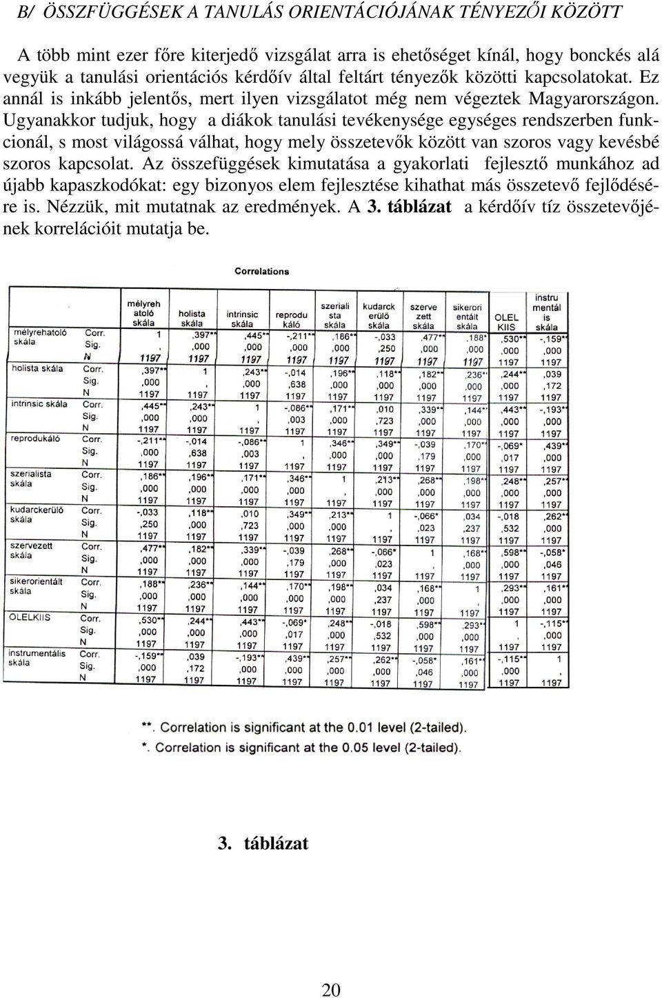 Ugyanakkor tudjuk, hogy a diákok tanulási tevékenysége egységes rendszerben funkcionál, s most világossá válhat, hogy mely összetevők között van szoros vagy kevésbé szoros kapcsolat.