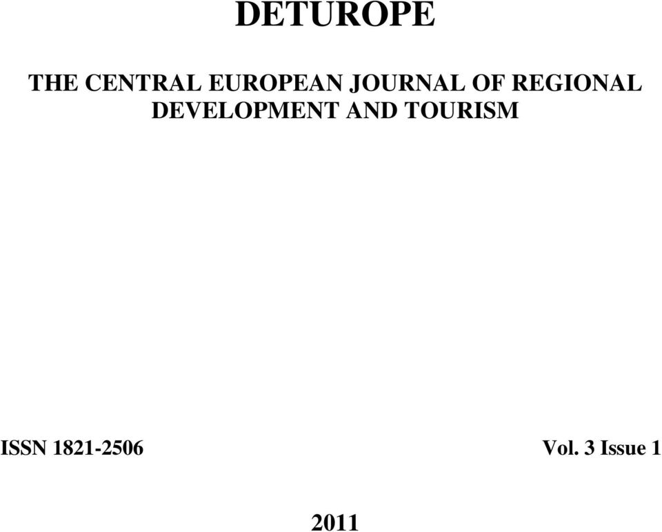 REGIONAL DEVELOPMENT AND