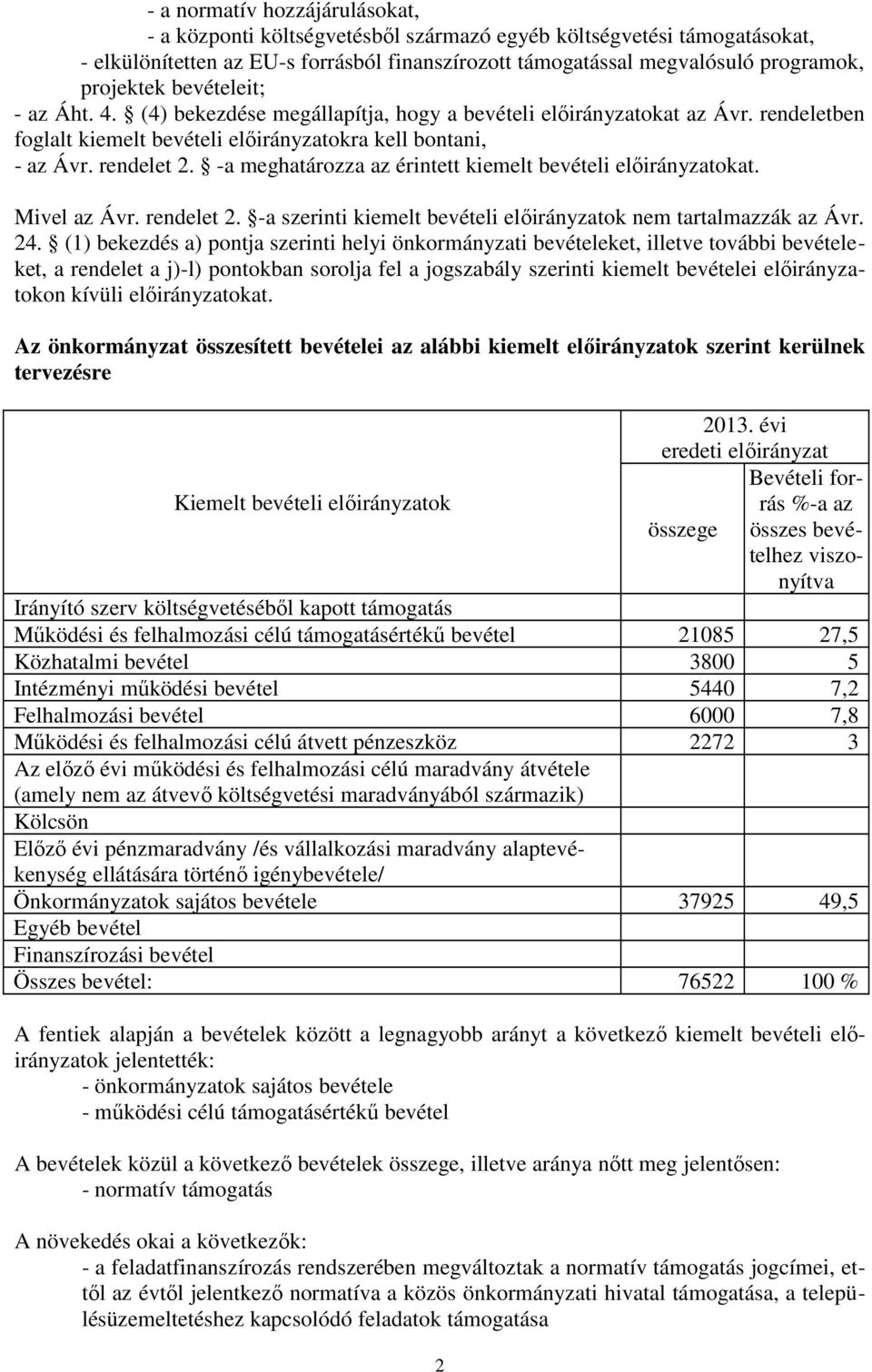 -a meghatározza az érintett kiemelt bevételi előirányzatokat. Mivel az Ávr. rendelet 2. -a szerinti kiemelt bevételi előirányzatok nem tartalmazzák az Ávr. 24.