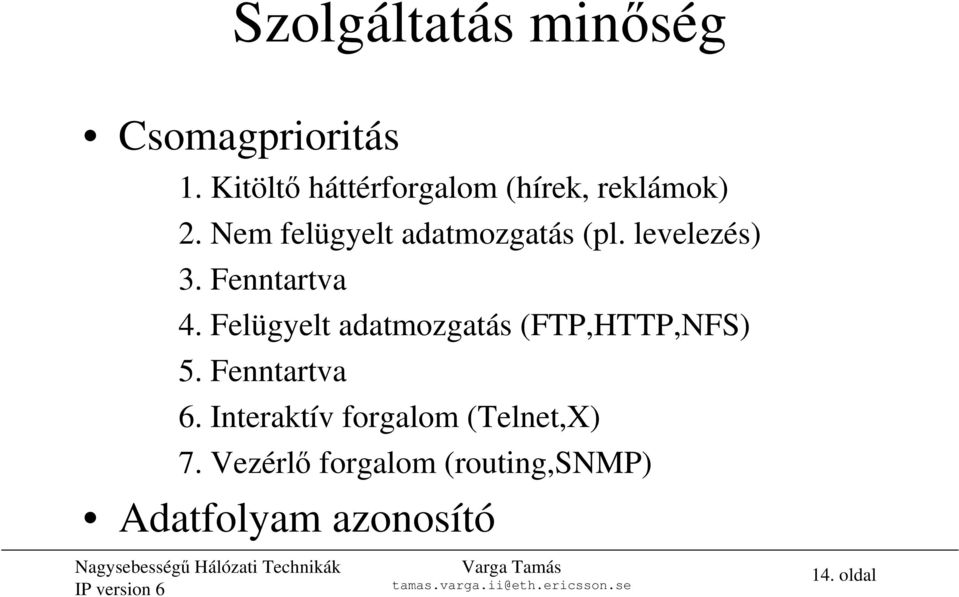 Nem felügyelt adatmozgatás (pl. levelezés) 3. Fenntartva 4.