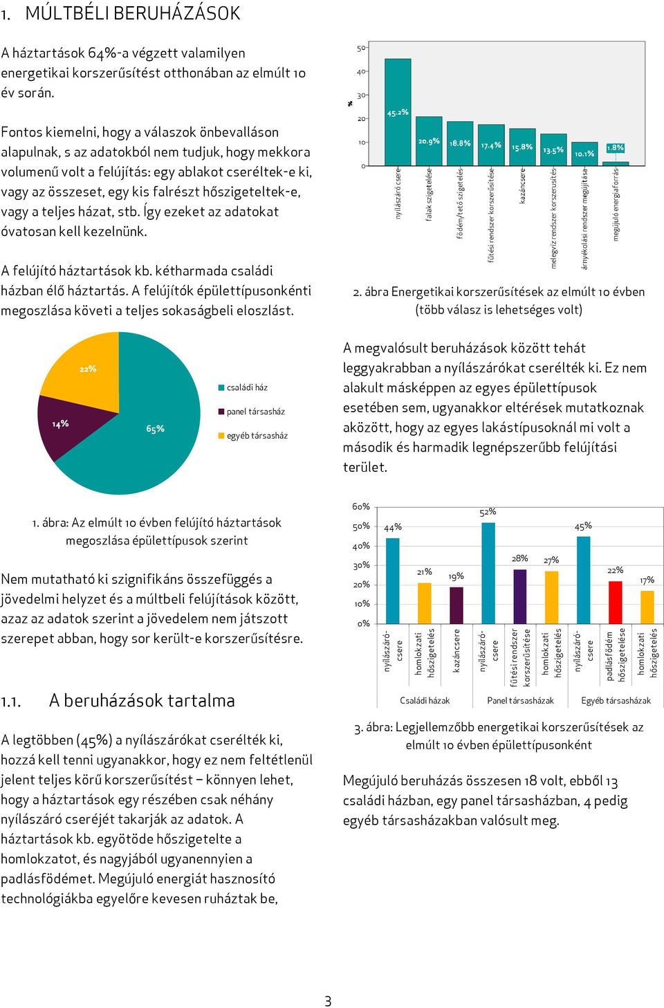 hőszigeteltek-e, vagy a teljes házat, stb. Így ezeket az adatokat óvatosan kell kezelnünk. A felújító háztartások kb. kétharmada családi házban élő háztartás.