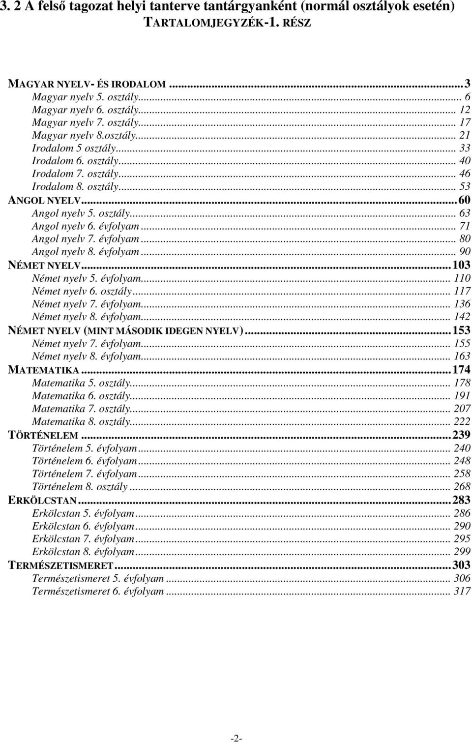 évfolyam... 71 Angol nyelv 7. évfolyam... 80 Angol nyelv 8. évfolyam... 90 NÉMET NYELV...103 Német nyelv 5. évfolyam... 110 Német nyelv 6. osztály... 117 Német nyelv 7. évfolyam... 136 Német nyelv 8.
