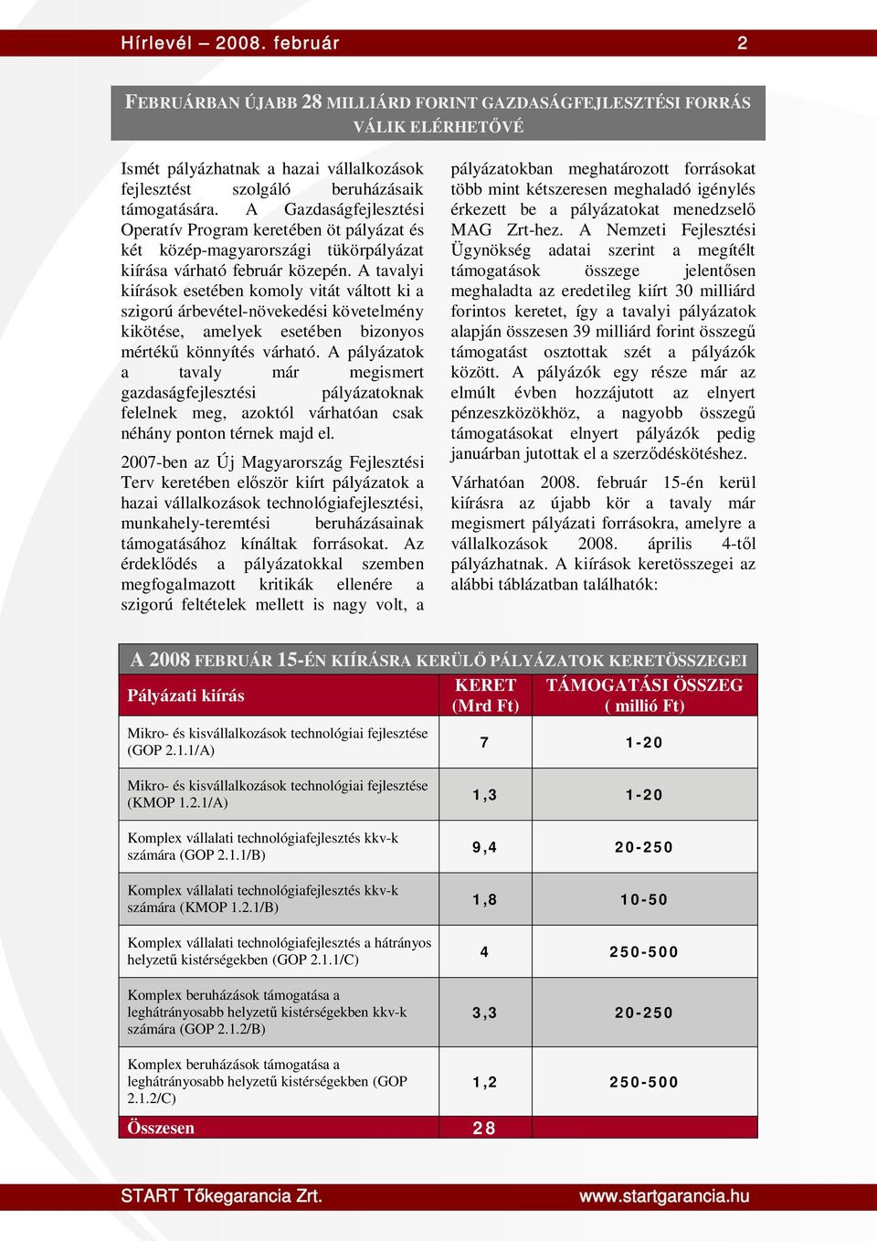 A tavalyi kiírások esetében komoly vitát váltott ki a szigorú árbevétel-növekedési követelmény kikötése, amelyek esetében bizonyos mértékű könnyítés várható.