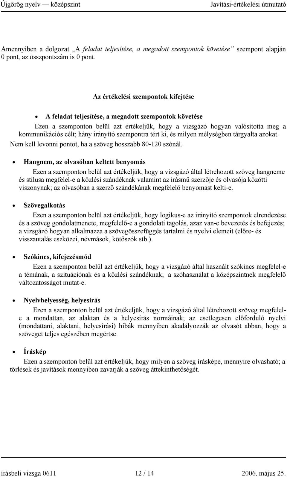 irányító szempontra tért ki, és milyen mélységben tárgyalta azokat. Nem kell levonni pontot, ha a szöveg hosszabb 80-120 szónál.