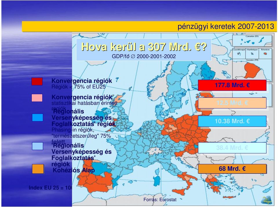 statisztikai hatásban érintett regiók 'Regionális Versenyképesség és Foglalkoztatás' régiók Phasing-in régiók,