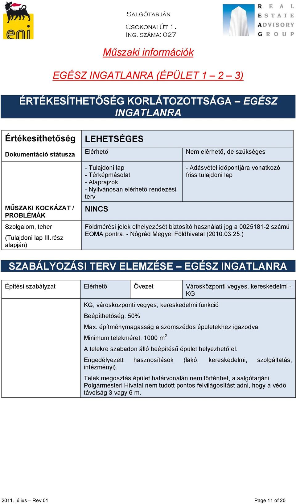 rész alapján) - Tulajdoni lap - Térképmásolat - Alaprajzok - Nyilvánosan elérhető rendezési terv NINCS - Adásvétel időpontjára vonatkozó friss tulajdoni lap Földmérési jelek elhelyezését biztosító