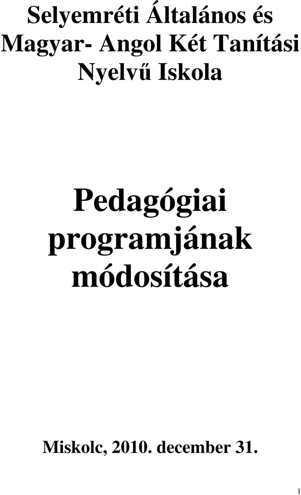 Pedagógiai programjának