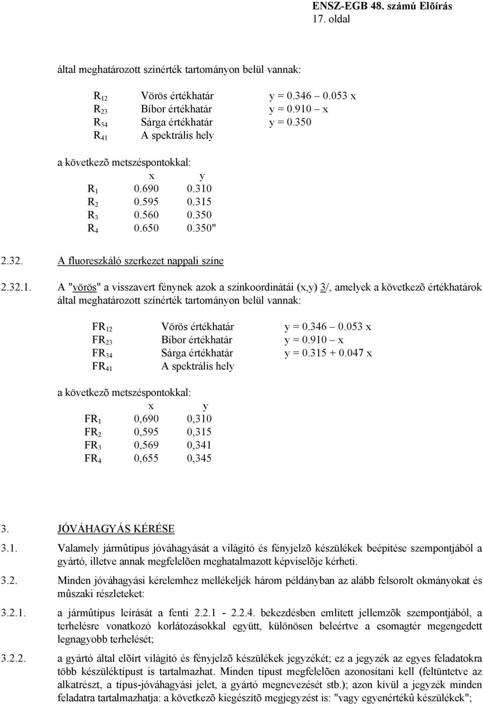 346 0.053 x FR 23 Bíbor értékhatár y = 0.910 x FR 34 Sárga értékhatár y = 0.315 + 0.